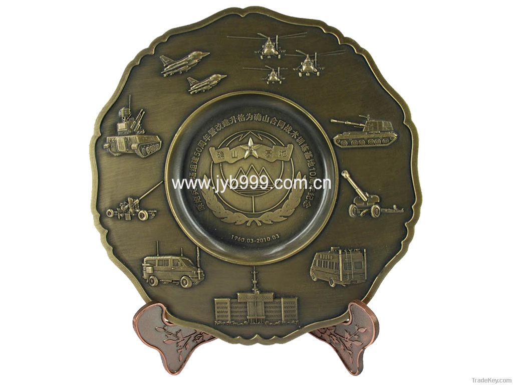 Metal plate for souvenirs, decorative, collectible
