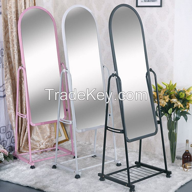 Wholesale PU Framed Decorative Ladies Floor Standing Dressing Mirror