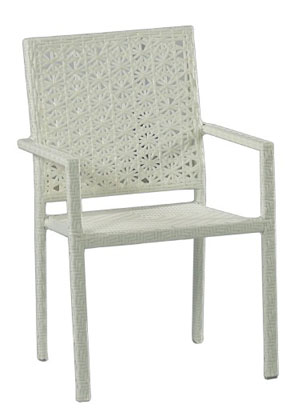 White rattan wicker chairs with arm or without arm FWA-119