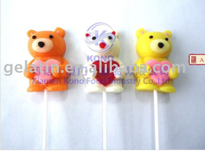 cartoon bear gummy lollipop