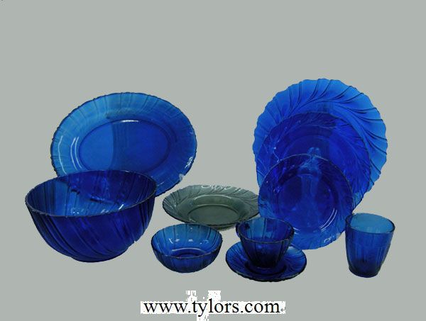colored glass dinner set,customized colors 