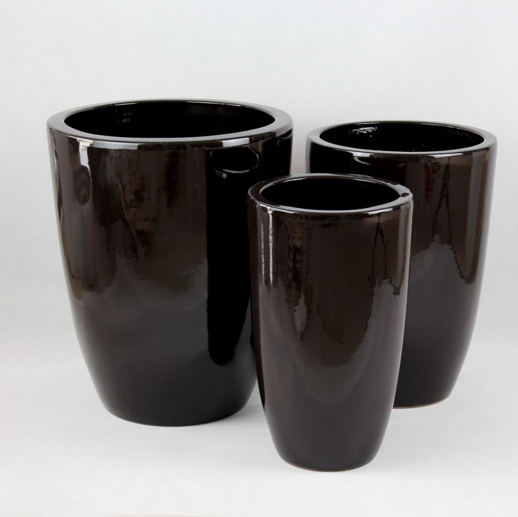 Large ceramic flowerpot round series