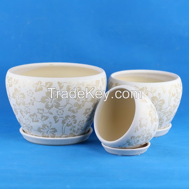 samll ceramic flowerpot pattern of pearl glaze series