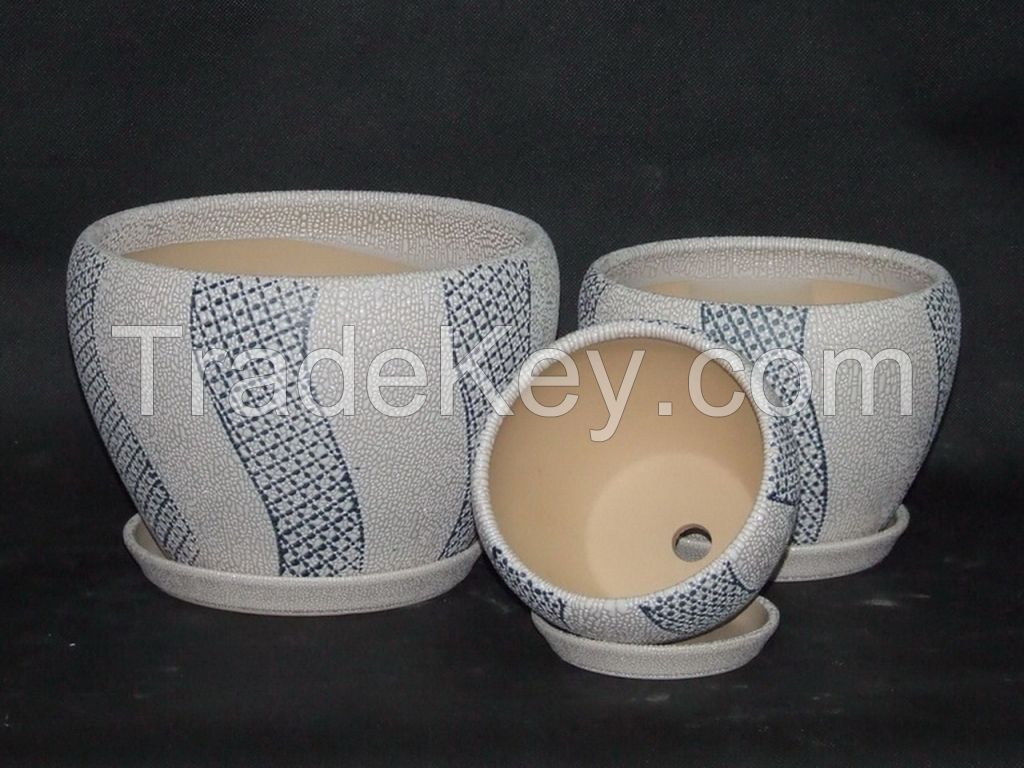 samll ceramic flowerpot pattern of pearl glaze series