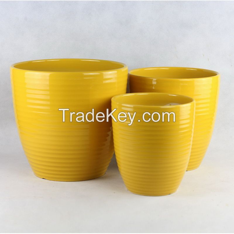 small ceramic flower pot 332 color glazed series