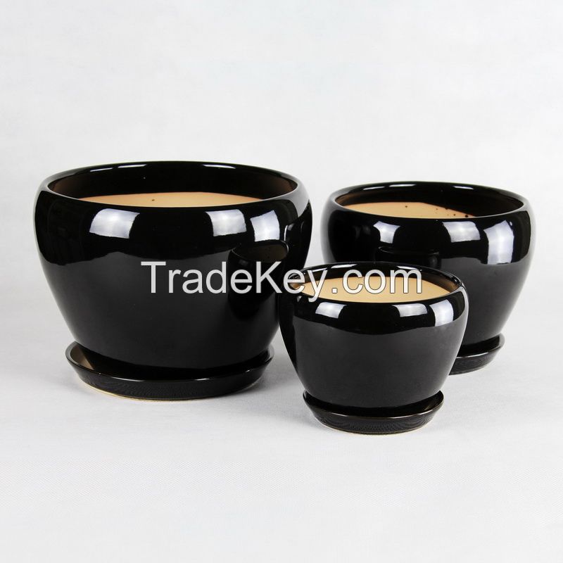 small ceramic flower pot color glazed series
