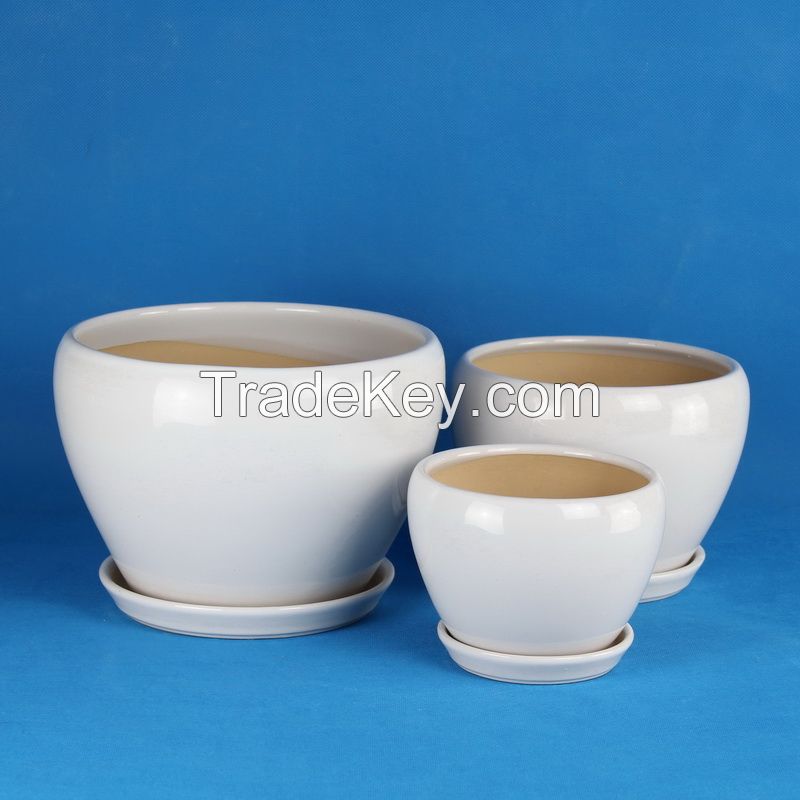 small ceramic flower pot color glazed series