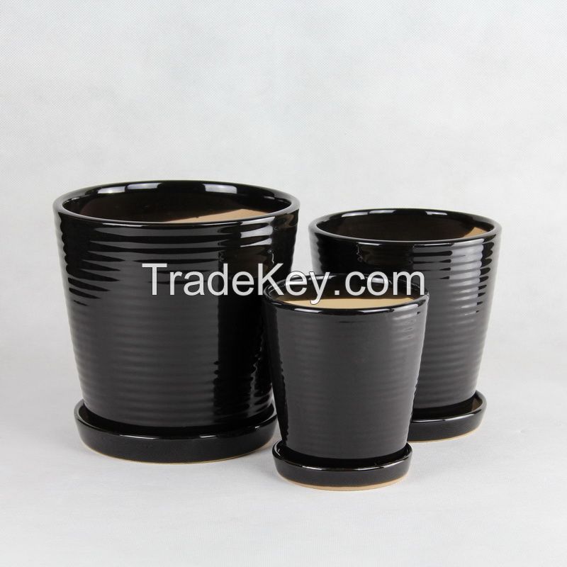 small ceramic flower pot 004 color glazed series