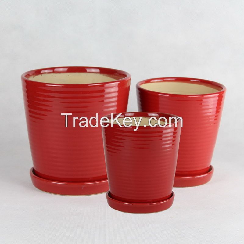 small ceramic flower pot 004 color glazed series