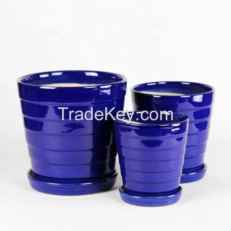 small ceramic flower pot 002 color glazed series