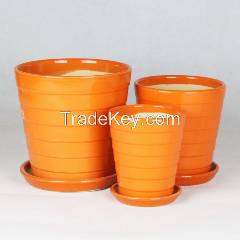 small ceramic flower pot 002 color glazed series