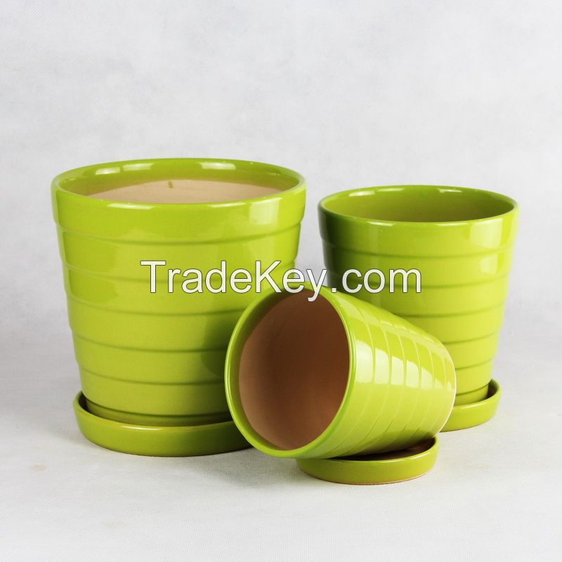 small ceramic flower pot 002 color glazed series