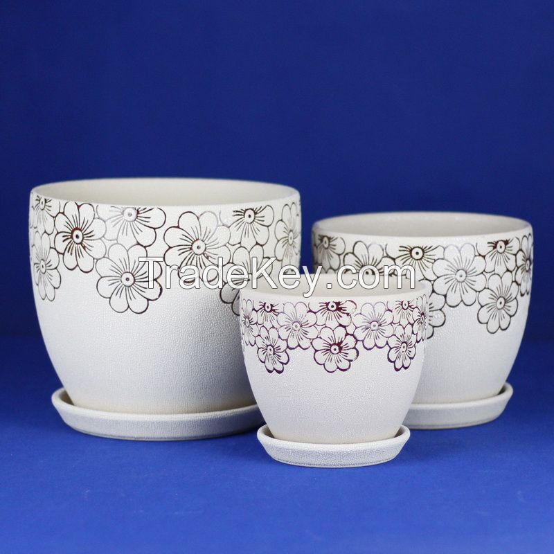 small ceramic flower 101 pearl glazed series