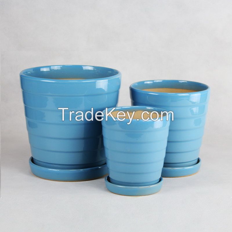 small ceramic flower pot 002 color glazed series