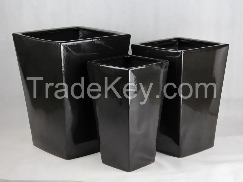 Large ceramic flowerpot square series