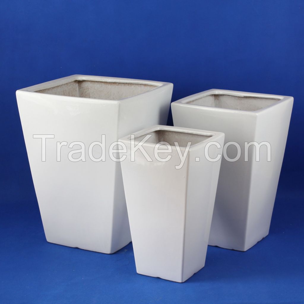 Large ceramic flowerpot square series