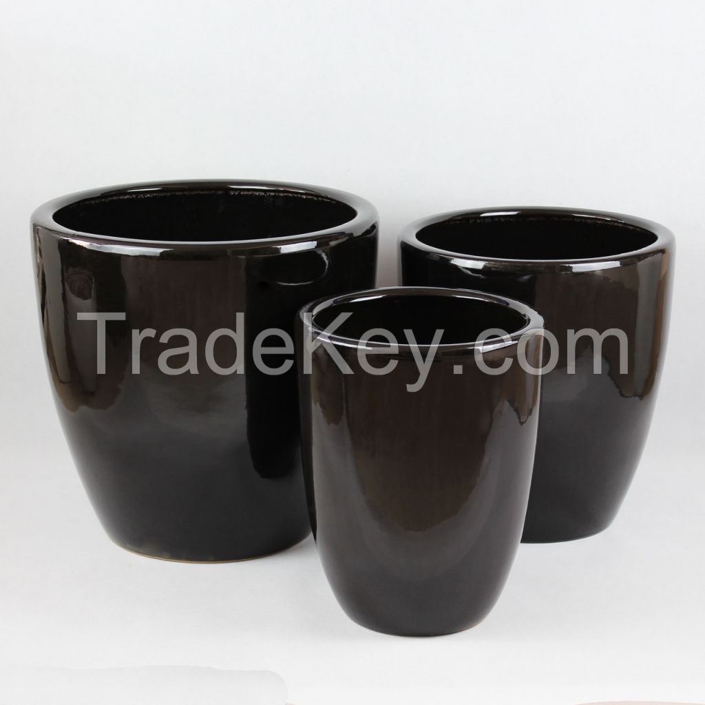 Large ceramic flowerpot round series