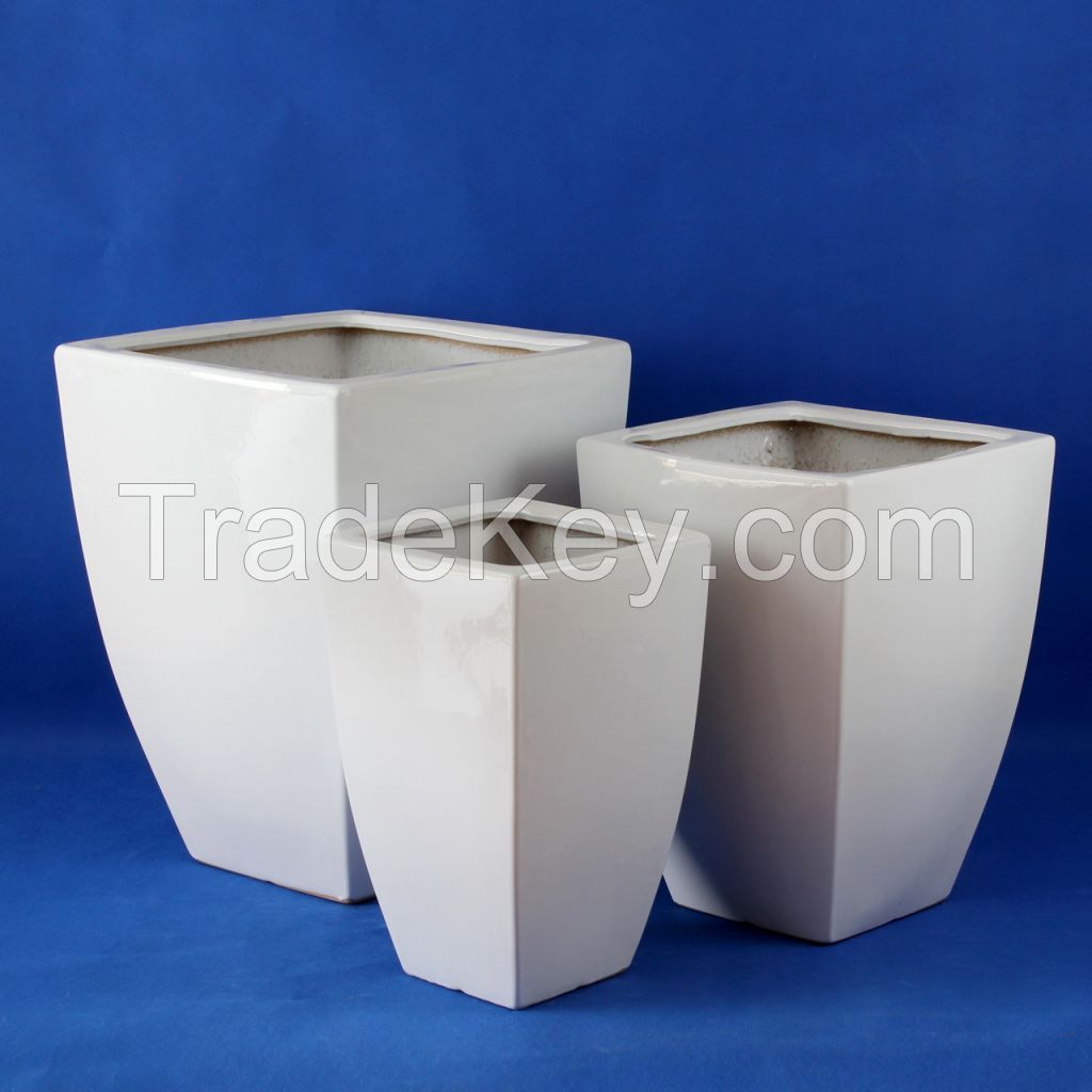 Large ceramic flowerpot square series