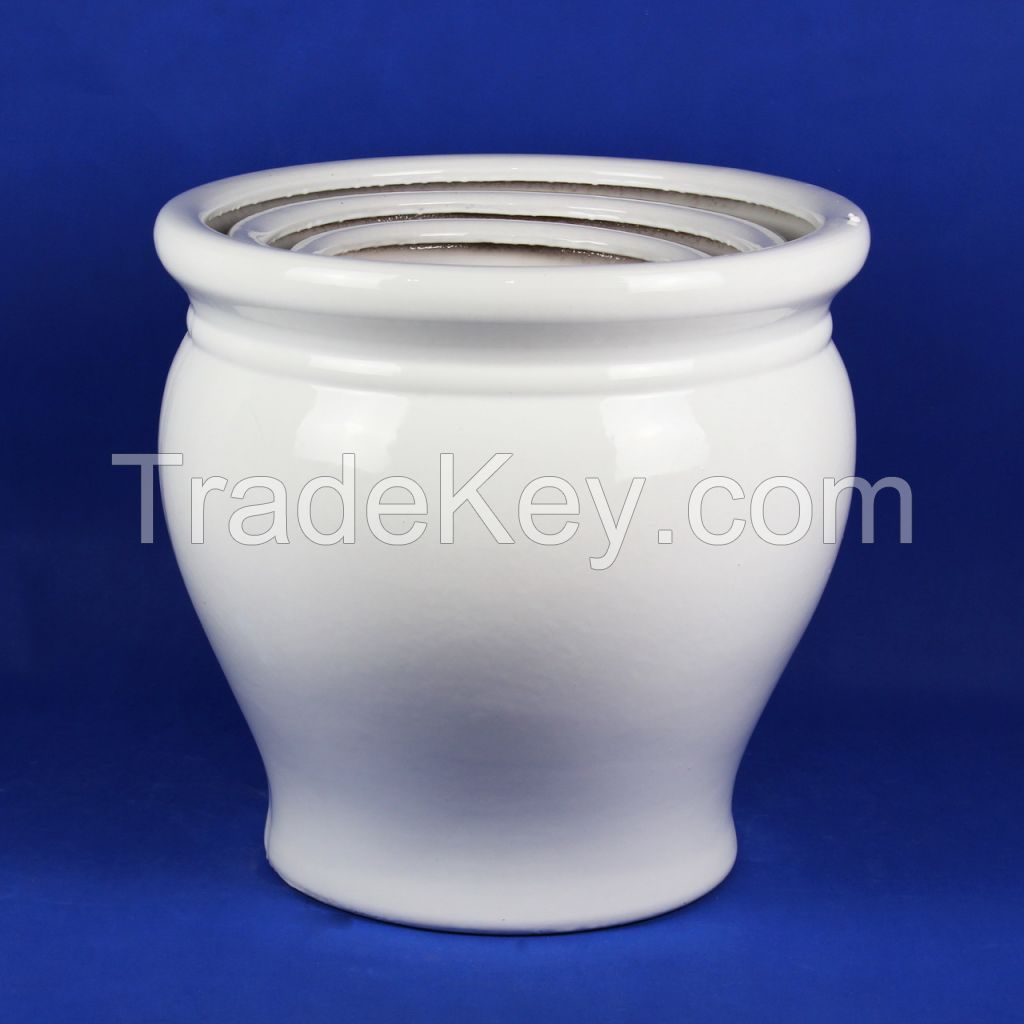 Large ceramic flowerpot round series