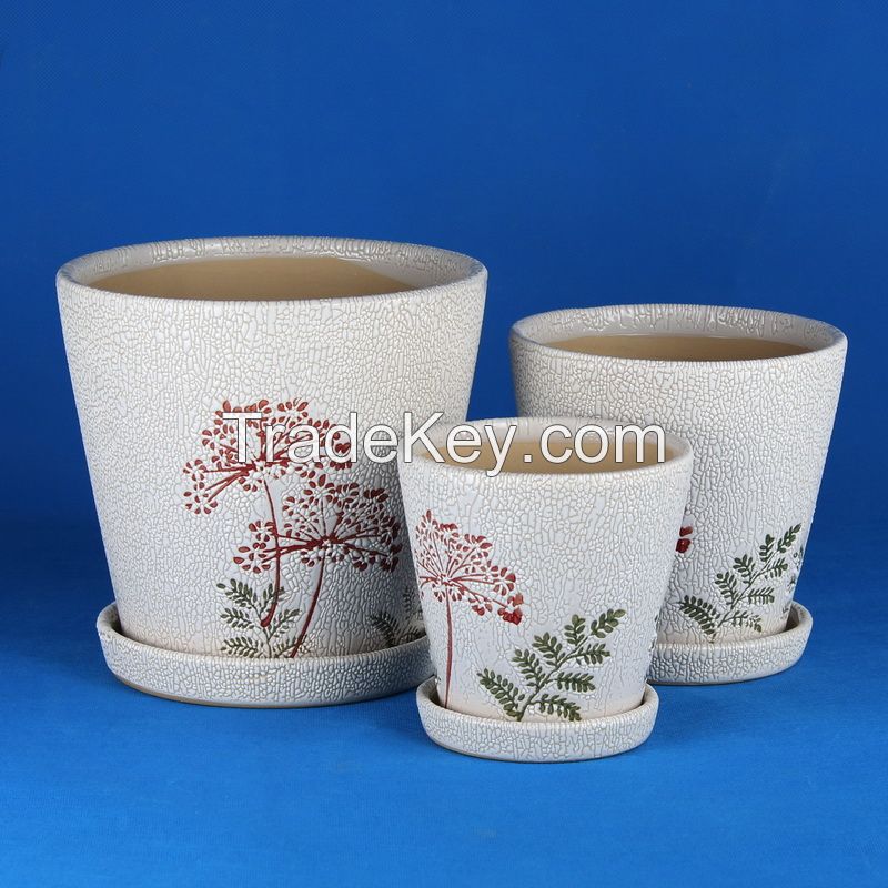 small ceramic flower pot 001 pearl glaze series