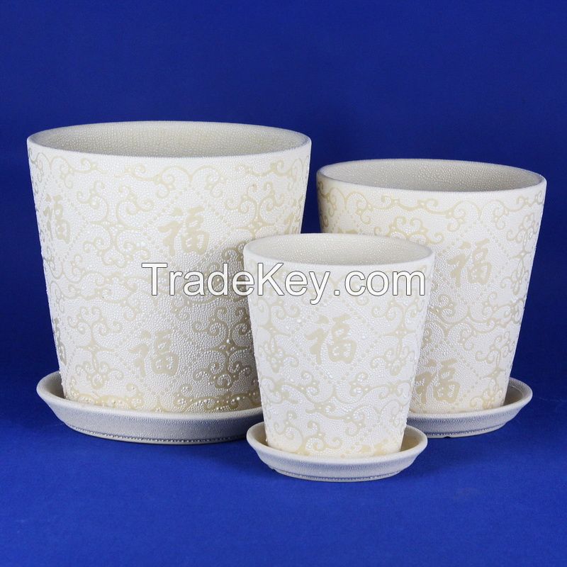 small ceramic flower pot 001 pearl glaze series