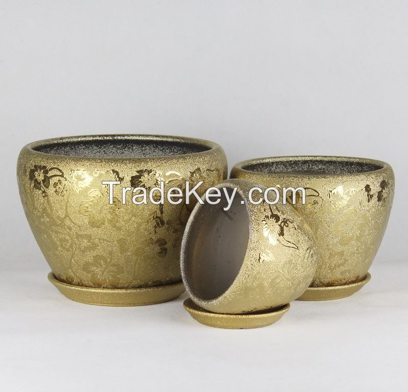small ceramic flower pot 201 chrome series