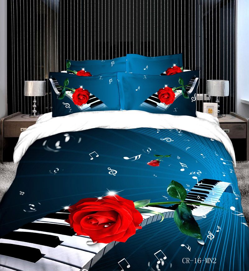 3D bedding set, 100%cotton reactive printed bedding  set /bedsheet set