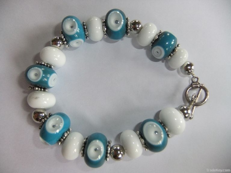 Lampworked bead bracelet