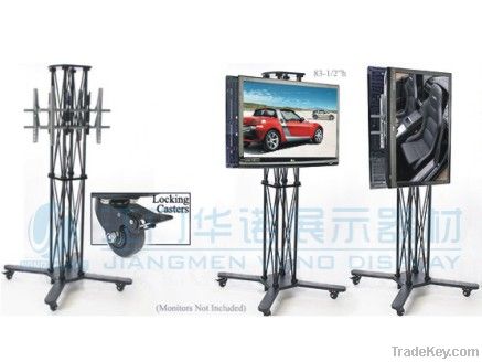 Double LCD Stand folding caster truss