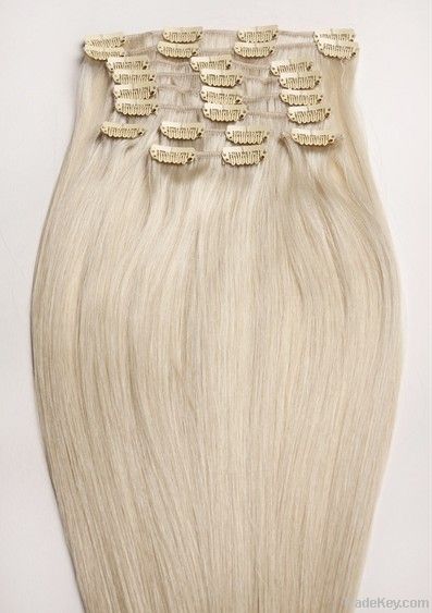 Best sell clip in human hair extensions
