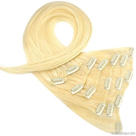 Best sell clip in human hair extensions