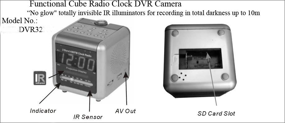 Radio Clock Hidden DVR Camera