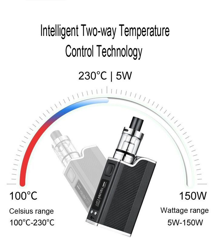 150w liquid electronic cigarette led vaporizer 2ml 1500mah 150w e-cigarettes vape pen box mod kit hookah vape