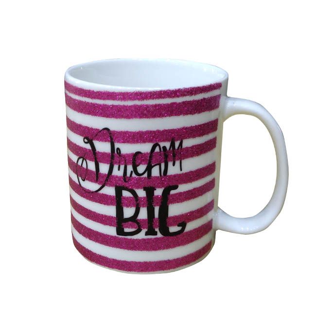 Europe Style creative crown shape sublimation pink ceramic coffee mug 