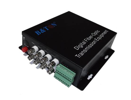 8-channel optic video transceiver with 5-channel contact closure