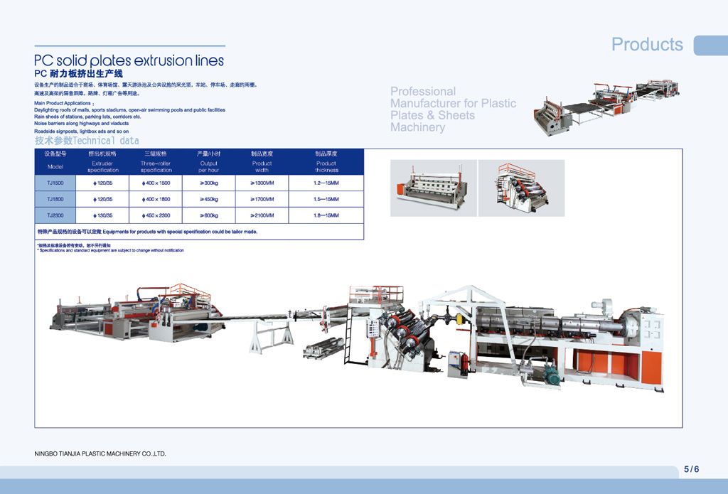 PC Solid Plate Extrusion Line
