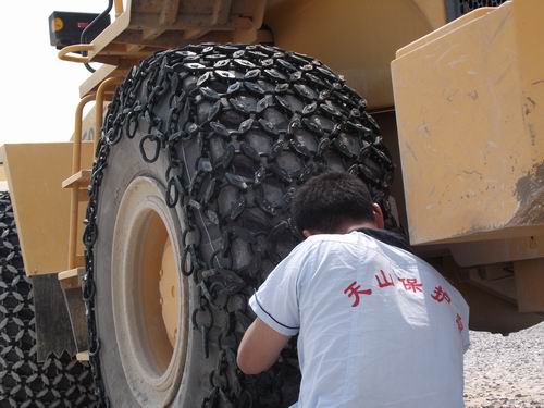 wheel loader tyre protection chain