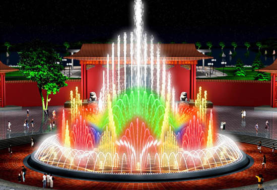 Fountain With Music And Color