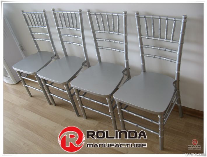 Silver Wooden Stacking Chiavari Chair