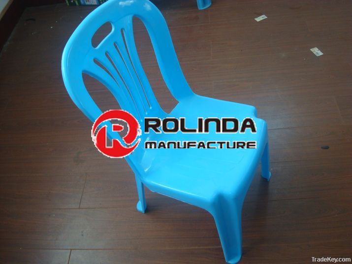 Armless White Plastic Stacking Chair