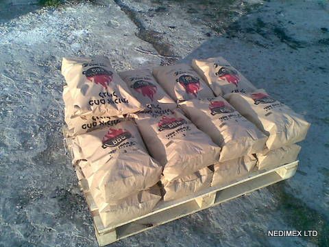 Hardwood charcoal in 3 kg paper bags