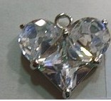 stainless steel heart  rhinestone pendant