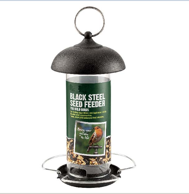 Black steel seed feeder