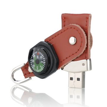 Free sample leather usb 2.0 with compass