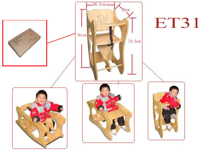 multifunction wooden baby dining chair