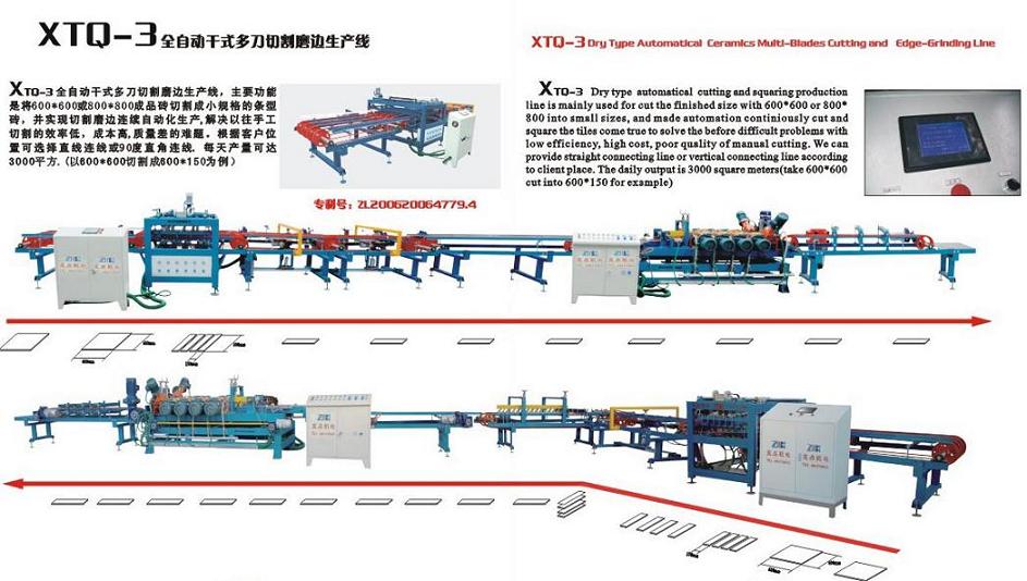 dry type automatic ceramic cutting line with multi-blade