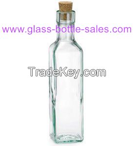 Marasca or dorica Clear and Dark Green Olive Oil Glass Bottles With alu cap