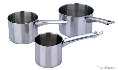 3 Pcs Stainless Steel Saucepan Set