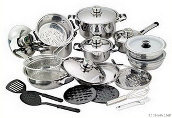 27Pcs Stainless Steel Cookware Set