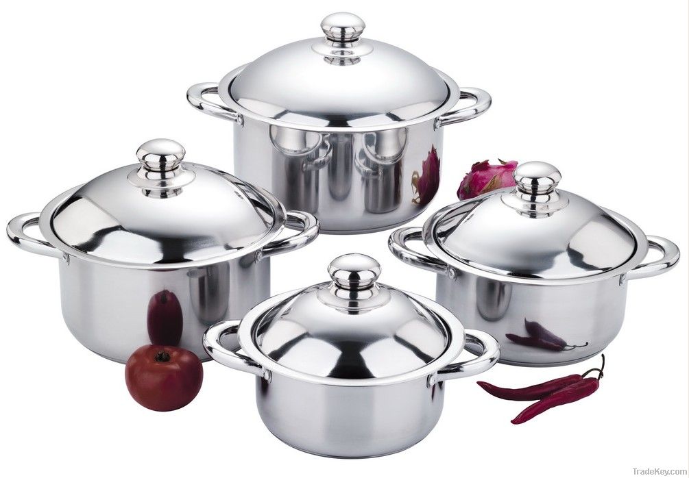 8pcs Stainless Steel Soup Pot